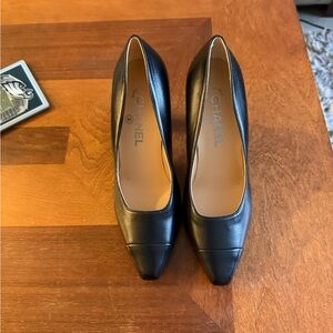 Chanel Black Leather Heels